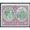 St Kitts-Nevis 1948 SG74d 6d Green & Purple CSP...