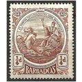 Barbados 1917 SG181 1/4d Chestnut Brown Mounted...