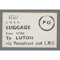 LONDON & NORTH EASTERN RAILWAY LUGGAGE LABEL - ...
