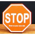 "STOP" Wood Cubical Sign