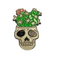 Skull Cactus Enamel Pin Badge Cartoon Style Lap...