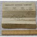 1904 American Express Co. receipt package conta...