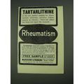 1908 McKesson & Robbins Tartarlithine Ad