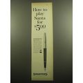 1960 Sheaffer's Fountain Pen Ad - How to play Santa for $5.00