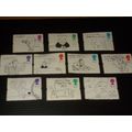 1996 SET OF 10 CARTOONS ( ORD ) STAMPS USED