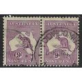 AUSTRALIA 1931-6 ROO 9d WMK C of A PAIR USED SG...