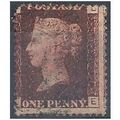 1858 SG43 1d Red Plate 135 Good+ Used Check Let...