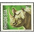 Rhodesia 1978 Animals 9c White Rhinoceros Unmou...
