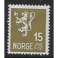 NORWAY 1937 NEW LION 15 ORE GREEN SG 287 M / MINT