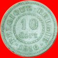 OCCUPATION by GERMANY★ BELGIUM 10 CENTIMES 1916...