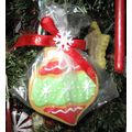 Wrapped Red & Green Frosted Cookie Tied With Re...