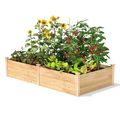 17-inch High Pine Wood Raised Garden Bed 4 ft x...