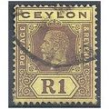 Ceylon 1923 SG354 1r Purple/Pale Yellow Fine Us...
