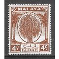 KEDAH MALAYA 19501 KG6 4c SG79 79 SG BROWN MINT...