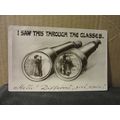 BINOCULARS, DIFFERENT GIRLS, used antique postc...