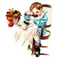 1913 Christmas Dinner Young Boy Embossed Postca...