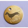 20MM PERSONALISED BRASS DACHSHUND TAG WITH BREE...