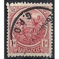 Barbados 1921 SG220b 1d Bright Rose-Carmine Fin...