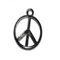 Light Black Peace Symbol Charm Pendant