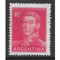 ARGENTINA REP 1954 40c RED SAN MARTIN SG 863 FI...