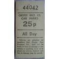 Vintage: Chester Race Co. Car Parks 25p ticket