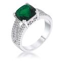 3ct Elegant Rhodium Plated Criss-Cross Enerald ...