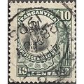 Tanganyika KGV 1922 10c Green & Black Used #3 S...