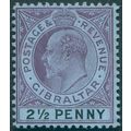 Gibraltar 1907 2½d. purple & black on blue SG59...