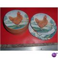 BREAKFAST COASTERS / DEPICTING CHICKEN (14/01)