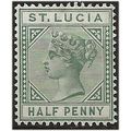 St Lucia 1891 SG43 1/2d Dull Green Wmk Crown CA...