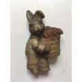 FRIDGE MAGNET - RABBIT WITH ROSES