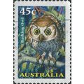 AUSTRALIA, BIRDS, Barking Owl, blue 1997, 45c, #2