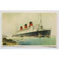 vintage postcard R.M.S. Queen Mary, Cunard Whit...
