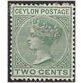 Ceylon 1884 SG147 2c Dull Green Wmk Crown CA Mo...