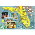 United States FLORIDA Map Postcard (PC700)