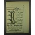 1922 Rockford Drills Ad - All The Power You'll Use