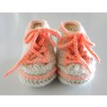 Baby girl booties #B012 crochet converse traine...