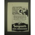 1938 Sergeant's Dog Medicines Ad - Keep your do...