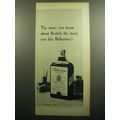 1957 Ballantine's Scotch Ad - The more you know about Scotch