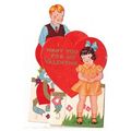 VINTAGE ' VALENTINE CARD ' YOUNG BOY and GIRL w...