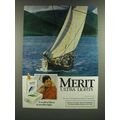 1986 Merit Ultra Lights Cigarettes Ad