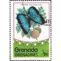 GRENADINES, BUTTERFLY, Emperor, Morpho peleides, green 1975, ½c, #3