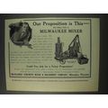 1910 Milwaukee Concrete Mixer Steamer Ad