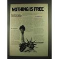 1972 American Trucking Association Ad - Nothing is Free