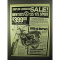 1975 CZ Jawa Sport Motorcycle Ad - Liquidation Sale!