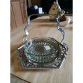 Iittle Glass Bon Bon Dish On Metal Stand