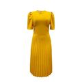 Summer new short sleeved pleated solid color ov...