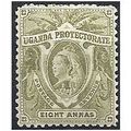 Uganda 1898 SG89 8 Annas Pale Olive Mounted Min...