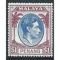Penang 1949 SG20 $1 Blue & Purple Mounted Mint ...
