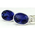 Created Blue Sapphire, 925 Sterling Silver Leve...